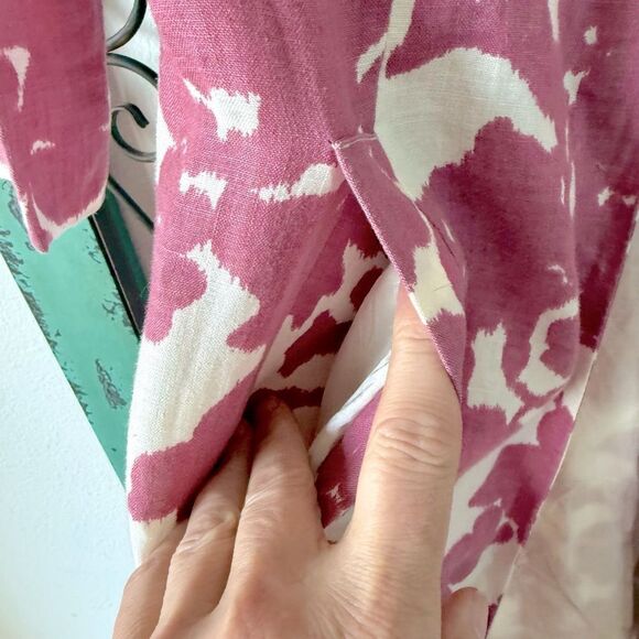 RARE Cooper by Trelise Statement Coat | Vintage-Inspired Pink Ivory linen. Sz 6 - Picture 4 of 7